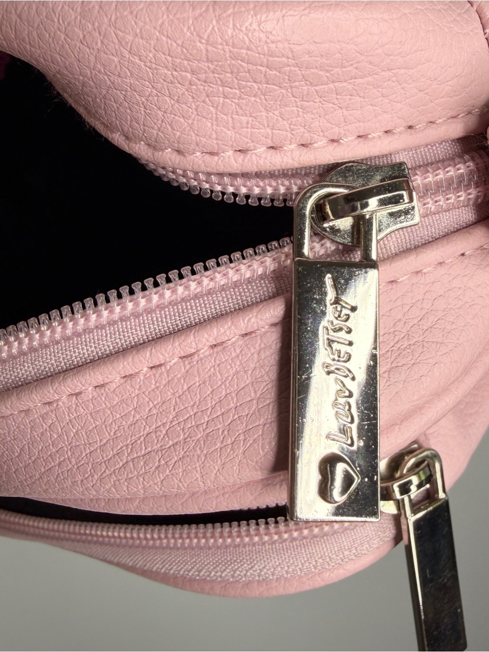 Luv Betsy Pink Quilted Heart Crossbody Bag with Chain Strap Purse - Picture 5 of 11
